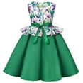 thumbnail image 3 of Otqutp Fashion Flower Girls Dress Child Girls Sleeveless Pageant Dress Birthday Party Kids Floral Prints Bowknot Gown Princess Dress(Green,2-3 Years), 3 of 8