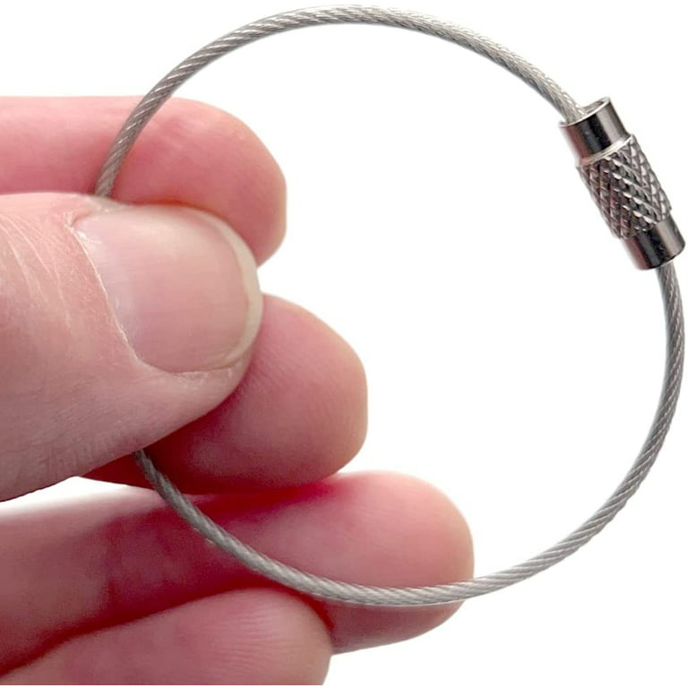 6 Cable Key Rings: Stainless Steel Wire Keyrings, Metal Ring