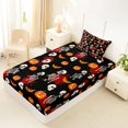 thumbnail image 2 of Manfei Cartoon Halloween Twin Fitted Sheet,Spooky Skull Bedding,2 Pieces,1 Fitted Sheet and 1 Pillowcase, 2 of 6