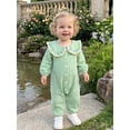 thumbnail image 6 of Loicainy Infant Baby Girl Plaid Romper 3 6 9 12 18 Month Casual Button Down Doll Collar Long Sleeve Infant Jumpsuit, 6 of 9