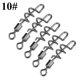 thumbnail image 2 of 50 piezas giratorias de barril rodante de acero inoxidable con conector de gancho de cebo de pesca a presión atornillado(10#), 2 of 10