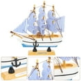 thumbnail image 4 of Voiceine Wooden Sailboat Model Miniature Sailer Decorative Tabletop Beach Ship Ornament Nautical Home Decor Gift for Valentines Day Mothers Day Whit e, 4 of 10