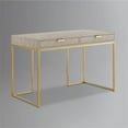 thumbnail image 5 of Posh Living Omer Faux Shagreen Writing Desk Cream White/Gold, 5 of 11