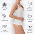 thumbnail image 3 of FarmaCell BodyShaper 606B (Ivory, 2XL/3XL) Cupless control shaping vest breast push-up support - light and refreshing NILIT BREEZE fabric, 100% Made in Italy, 3 of 10