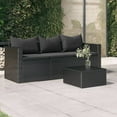 thumbnail image 2 of vidaXL 3 Seat Patio Sofa Outdoor Conversation Sofa with Cushions Poly Rattan, 2 of 6
