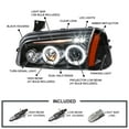 thumbnail image 3 of Spec-D Tuning Black Halo LED Projector Headlights + Black Corner Lights Compatible with 2006-2010 Dodge Charger, Left + Right Pair Headlamps Assembly, 3 of 7