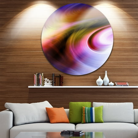 - DESIGN ART Designart 'Curved Texture of Colors' Abstract Digital Large Disc Metal Wall art