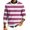 Hot Pink, variant on Men's Stripe Print Round Neck Long Sleeve Ribbed Knit Pullover, Sweater for Fall Winter Wardrobe, Versatile Top for Multiple Occasions,Black,L