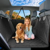 Bingopaw Versatile Dog Pet Car Seat Cover for Back Seat Extender with Pockets Hard Bottom, Waterproof, Scratch-Proof Pet Hammock for Cars SUV