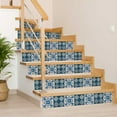 thumbnail image 4 of Mi Alma Blue White Floral Peel & Stick Tiles - Vinyl Backsplash 8x8, 4 of 12