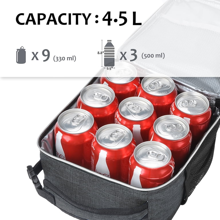 Tirrinia Insulated Lunch Bag, 9 Can Capacity, Charcoal photo 3