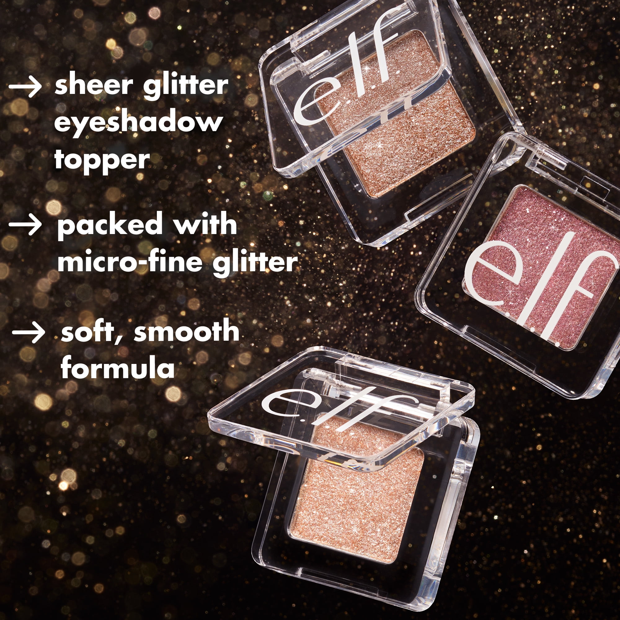e.l.f. Fine As Fleck Glitter Eyeshadow, Filthy Rich, 0.07oz