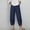 A_ Blue, variant on Women's Elastic Waist Drawstring Textured Linen-Look Wide Leg Pants, Breathable Comfort Trousers for Daily Commute & Light Wear Brown XL