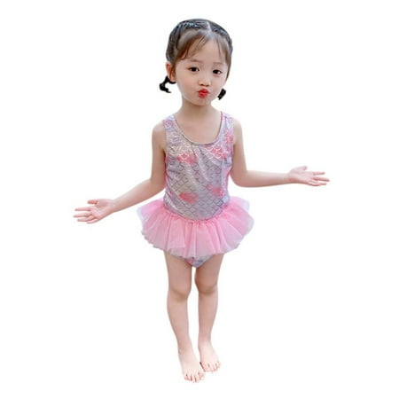 

Bullpiano Toddler Girls One-Piece Swimsuits Kids Floral Bathing Suit Princess Tutu Swimwear 2-8T