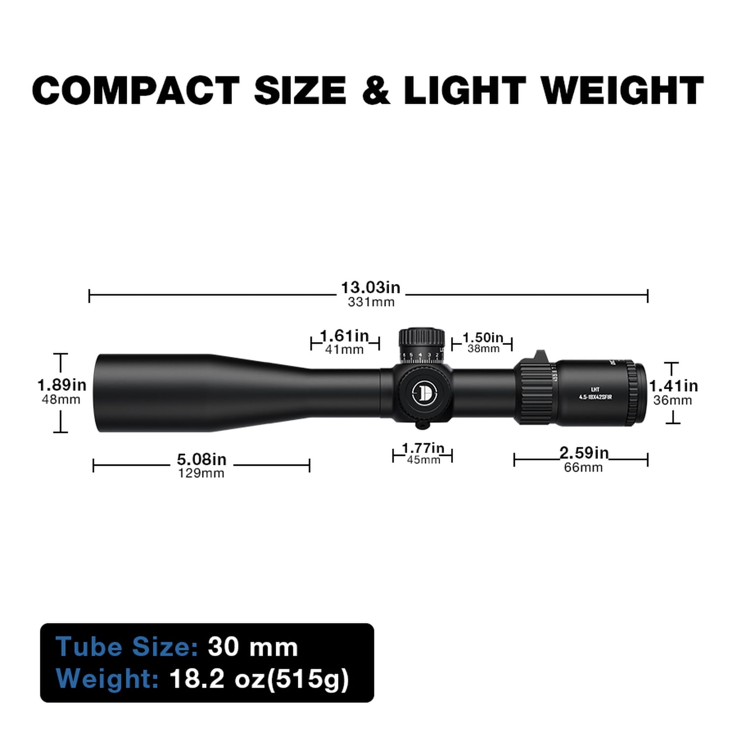 DISCOVERYOPT LHT 4.5-18X42 FFP MOA Side Parallax Adjustment Riflescope Illumination 30mm Tube