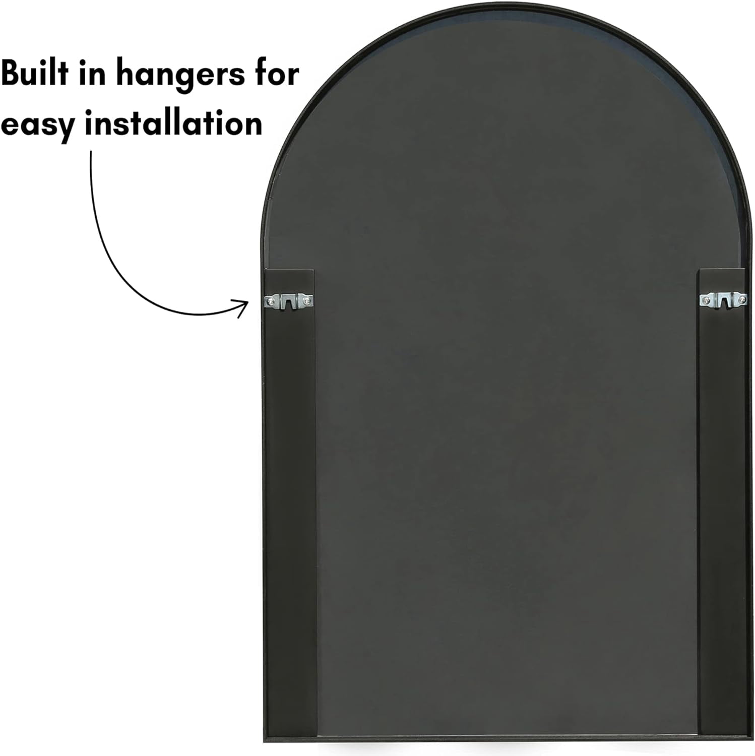 Americanflat Framed Arched Mirror 20x30" - Black Wall Mirror for Bathroom, Entryway Hall, Living Room, Bedroom - Curved Arch Mirror