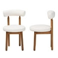 thumbnail image 3 of Pemberly Row Cream Boucle Fabric and Brown Wood 2-Piece Dining Chair Set, 3 of 9
