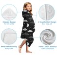 thumbnail image 7 of Black White Cloud Moon Star Pattern Hooded Bath Towel，50"x30" for Ages 3 To 12 Kids, Quick Dry Lightweight Soft Microfiber Hood Beach Towel Cover Up for Kids, 7 of 7