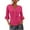 Hot Pink, variant on Dressy Tops for Women Solid Color Round Neck Mid Length Sleeve Top with Wide Sleeves and Front Ruched Detail Womens Tops