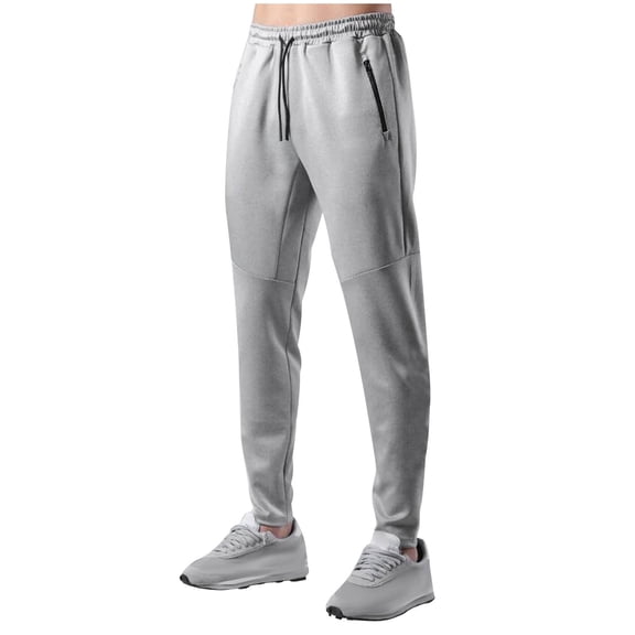 Klisyaur Men's Joggers Pant with Zip Pockets Stretchy Slim Track Sweatpants for Workout Running Gym Athletic Pants