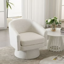 Dayalane Modern Linen Swivel Accent Chair, 360° Rotating Barrel Armchairs with Upholstered Seat, Cozy Round Lounge Chairs for Living Room, Bedroom, Reading