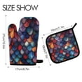 thumbnail image 2 of Yayeee Oven Mitts and Pot Holder Set of 2 Heat Resistant Kitchen Gloves Baking Hot Pad, Purple Dragon Scales Pattern, 2 of 5