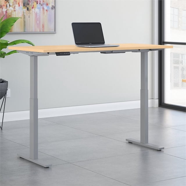 Move 60 Series 60W x 30D Adjustable Desk in Natural Maple - Engineered Wood