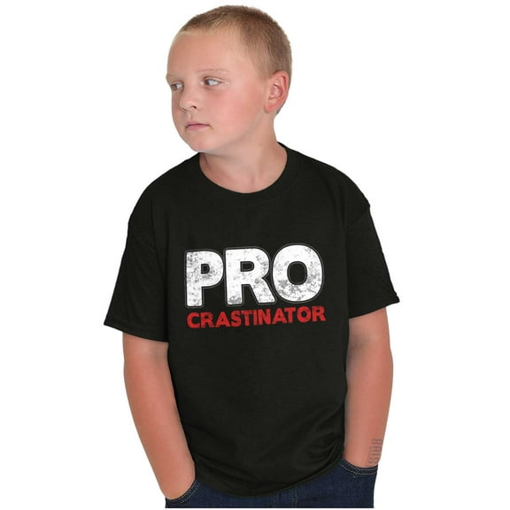 Funny Professional Procrastinator Crewneck T Shirts Boy Girl Teen Brisco Brands XS
