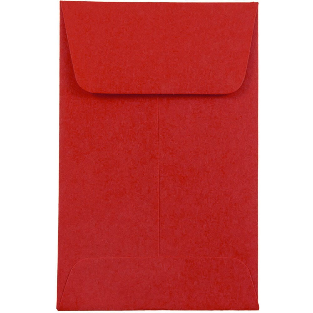 JAM Paper #1 Coin Envelopes, 2 1/4 x 3 1/2, Red, 1000/Carton