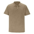 thumbnail image 5 of LODIENY Men's Polo Shirts Collared Short Sleeve Distressed Washed Button T-Shirt Athletic Golf Shirts Casual Vintage Basic Workout Tee Tops Khaki XXXXXL, 5 of 7
