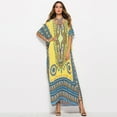 thumbnail image 2 of Vestido largo caftán holgado de verano con estampado étnico para mujer, ropa de playa y noche, 2 of 5