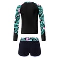 thumbnail image 2 of Yruioon Rash Guard Set for Kids Big Girls Flower Printed Swim Top with Bottoms 2 Piecs Swimwear Lily 14, 2 of 7