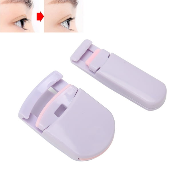 Ensemble de 2 Mini Recourbe-Cils, Recourbe-Cils Partielle Angle Mignon, Ensemble de Recourbe-Cils Portable avec Coussinet de Remplacement en Silicone