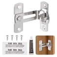 thumbnail image 1 of Uxcell Candado de puerta de granero, (3 pulgadas, plata) (1 juego), candado de seguridad de gancho de puerta deslizante de 90 grados, 1 of 7