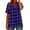 Purple, variant on Fmbrln Womens Plus Size Plaid Shirts Button Short Sleeve V Neck Tops Summer Casual Blouses