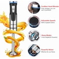 thumbnail image 4 of Liebe&Lecker Immersion Blender Handheld Cordless, 3 in 1 Cordless Hand Blender, 8 Speed Emulsion with Whisk Milk Frother for Soup Smoothie, 4 of 5