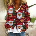 thumbnail image 1 of Puntoco Chaqueta Informal Con Botones Y Estampado Navideño Para Mujer, 1 of 5