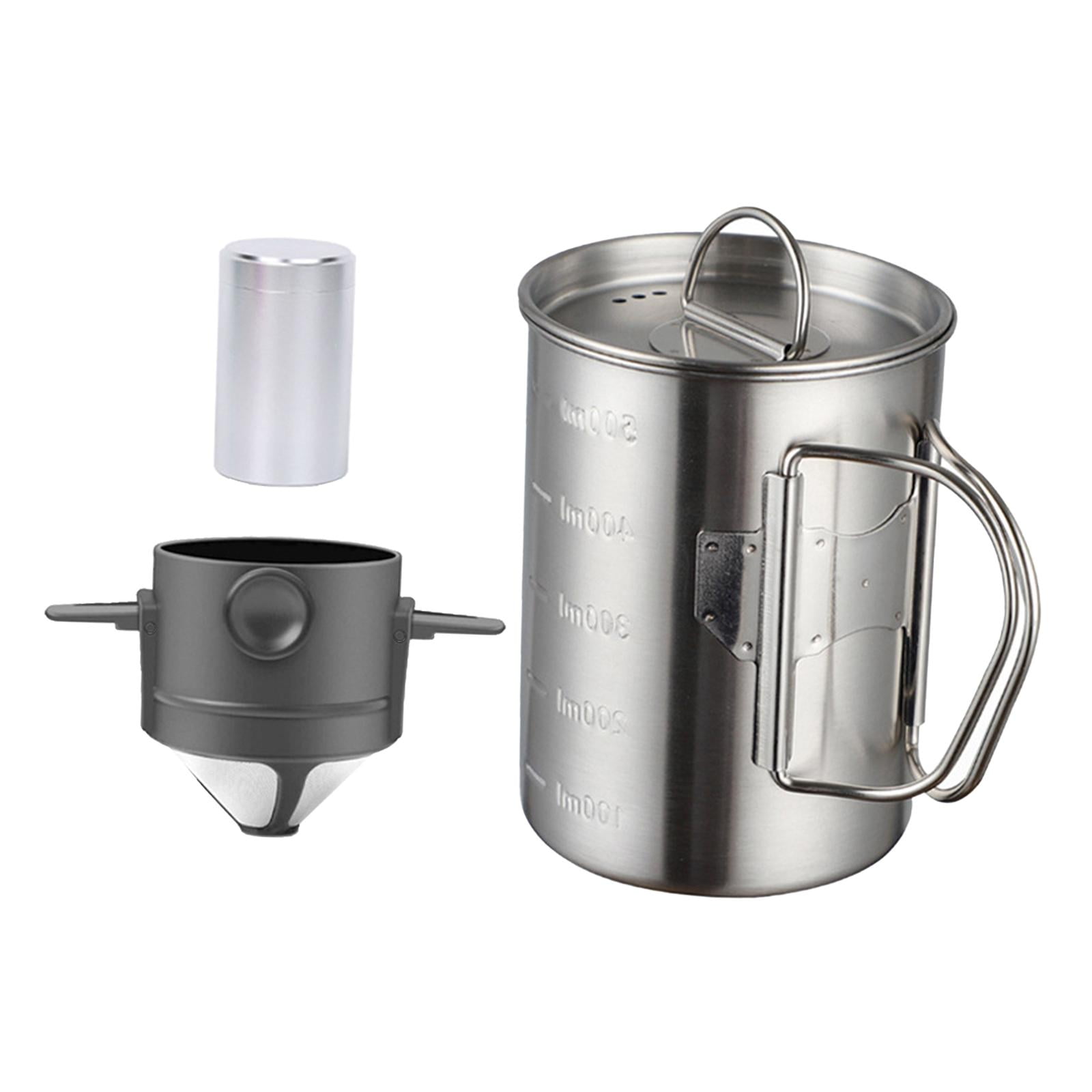 Esquirla 3x Camping Coffee Pot Pour over Coffee Maker Set Coffee Cup 500ml Portable Percolator Coffee Pot for Camping s Shop Black Filter