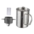 thumbnail image 3 of 3x cafetera para acampar, juego de cafetera para verter, taza de café de 500ml, cafetera percoladora portátil para acampar, cafeterías y tiendas Filtro negro, 3 of 8