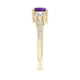thumbnail image 3 of ANGARA Natural 0.8 Ct. Amethyst with Diamond Classic Ring in 14K Yellow Gold for Women (Ring Size: 10), 3 of 9
