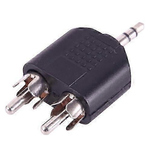 2 RCA Male to 3.5mm Male Jack Audio Y Adapter(Black)