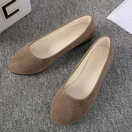 

ytjx women girls solid big size slip on flat shallow comfort casual single shoes