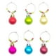 thumbnail image 1 of 6 piezas bola de Navidad encantos de vidrio de plástico copa de vino encantos de copa anillos aros de alambre marcadores de bebida favores de fiesta suministros, 1 of 5