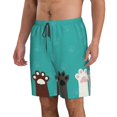 thumbnail image 2 of Logiee Cute Cat Paw And Dog Print Mens Swim Trunks Quick Dry Board Shorts,Breathable Hawaii Beach Shorts Swimwear Bathing Suits-XX-Large, 2 of 6