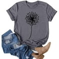 thumbnail image 2 of MIXUE Womens Summer Tops Dandelion Print Round Neck Short Sleeve Casual Fashion Plus Size Shirts For Women T-shirts Sportwear,Gray,XXL, 2 of 4