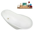 thumbnail image 6 of 67" Streamline B-528-250-BGL Soaking Glossy White Freestanding Tub and Tray With Internal Drain in Brushed Gold, 6 of 14