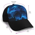 thumbnail image 2 of Naloa Ice Blue Fire Wolf Adult adjustable Print Baseball Hat, Patchwork curved brim baseball capfor Men and Women, One Size, 2 of 5