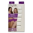 thumbnail image 3 of Fit for Me Women's Plus Underwear White Cotton Briefs, 6-Pack, 3 of 6