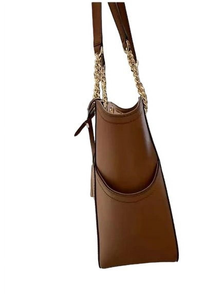 Michael Kors Jet Set Travel Womens Large Leather Chain Shoulder Tote Bag  (Camel Multi) 35H1GTVT3L-camel - AllGlitters