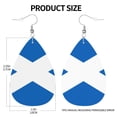 thumbnail image 3 of Scottish Flag Leather Teardrop Earring Lightweight Drop Earrings For Women, 3 of 6